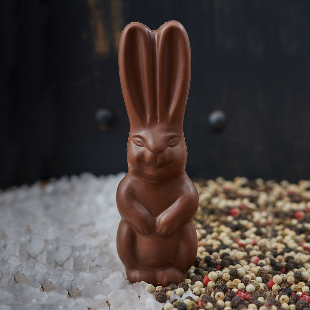 Solid Milk Chocolate Bunny With Sea Salt & Black Pepper