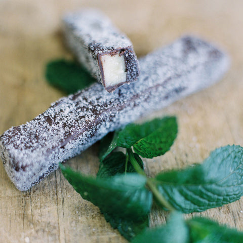 Box of 10 mint infused truffle sticks