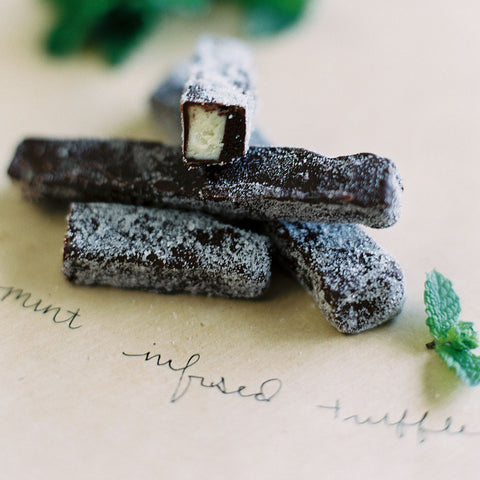 Box of 11 mint infused truffle sticks